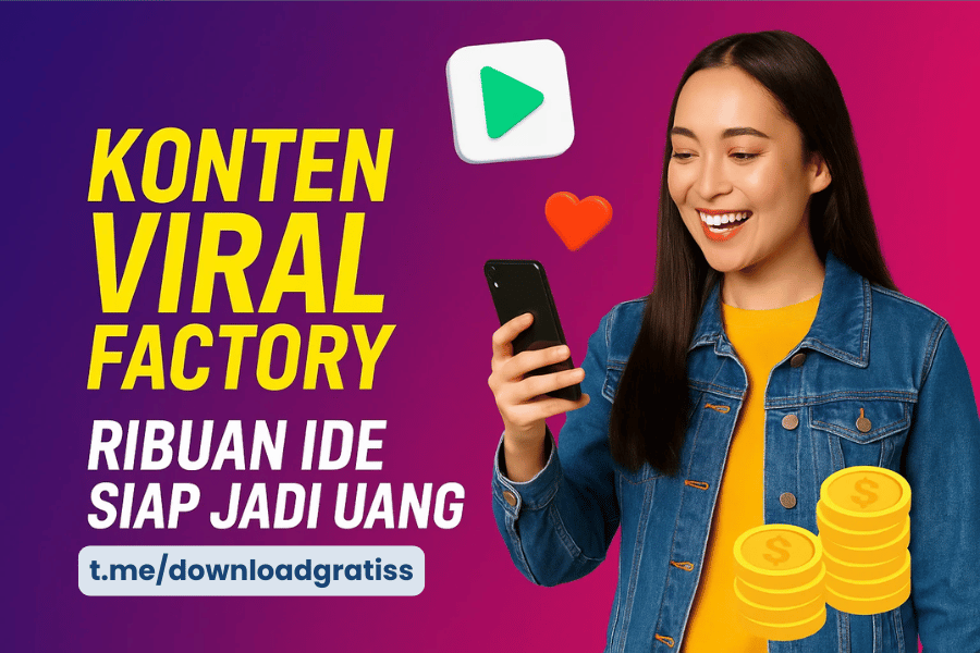 Konten Viral Factory PLR &ndash; Ribuan Bahan Konten Ori Ide + Grafis + Video Hooks + Copywriting + Ai Prompt