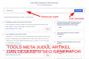 [Tools Meta Judul Artikel dan Deskripsi SEO Generator]