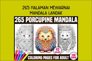 265 Halaman Mewarnai Mandala Landak