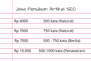 Jasa Penulisan Artikel SEO Murah dan Cepat