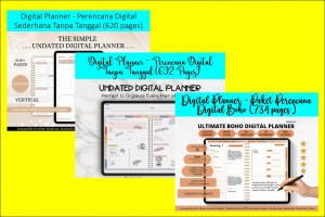 3 Bundle Digital Planner Premium & Eksklusif terbaik (Undated) Vol.-1