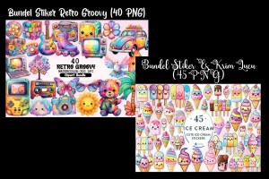 Mega bundle Clipart Stiker keren lucu 