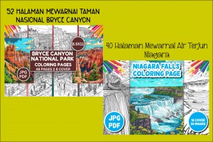 6 Bundle Halaman mewarnai Taman Nasional Vol.-1