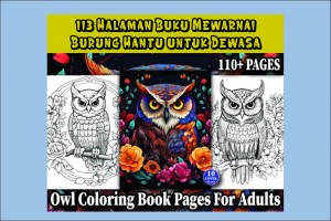 Paket Halaman Mewarnai Burung hantu untuk dewasa (346pages)